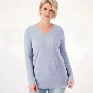 Barefoot dreams cozy chic ultra lite v neck tunic women's size M